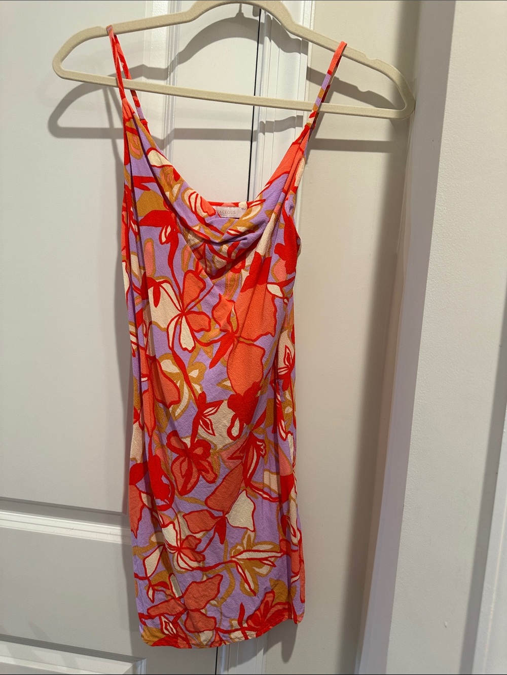 Olivaceous Multicolor Floral Slip Dress - Red, Purple, Tan
